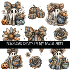 Patchwork Ghost UV DTF Decal sheets