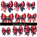 Patriotic bows UV DTF Decal sheets