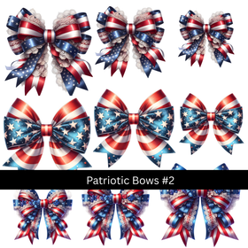 Patriotic bows UV DTF Decal sheets