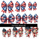 Patriotic bows UV DTF Decal sheets