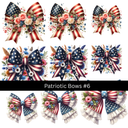 Patriotic bows UV DTF Decal sheets