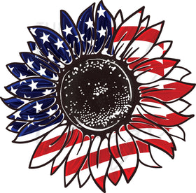 Patriotic Sunflower UV DTF Decal