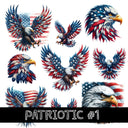 Patriotic UV DTF Decal Sheets 5 sheet designs
