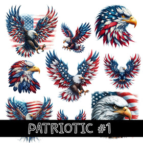 Patriotic UV DTF Decal Sheets 5 sheet designs
