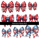 Patriotic bows UV DTF Decal sheets