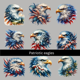 Patriotic eagles UV DTF Decal sheets