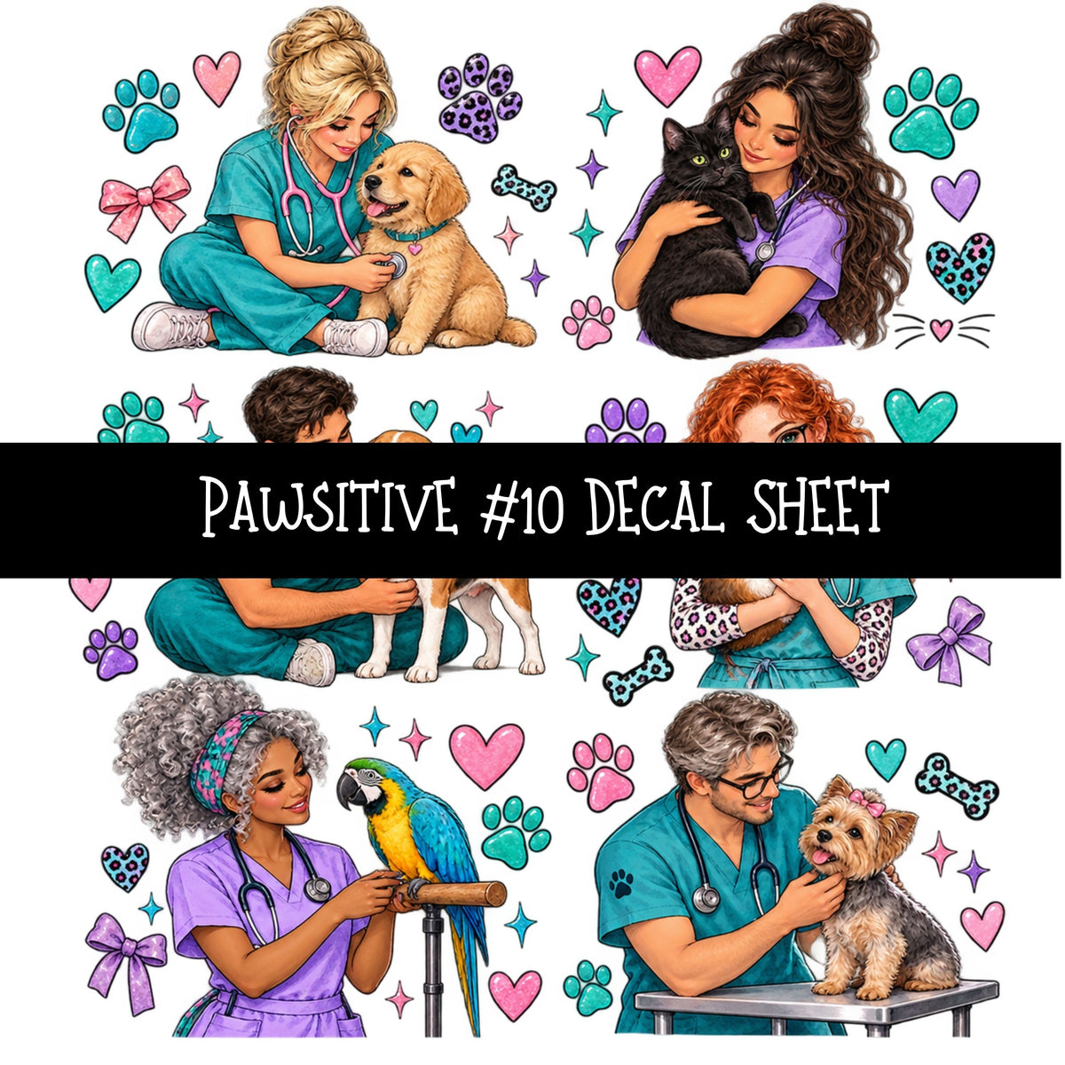 Pawsitive UV DTF Decal sheets 11 Designs available