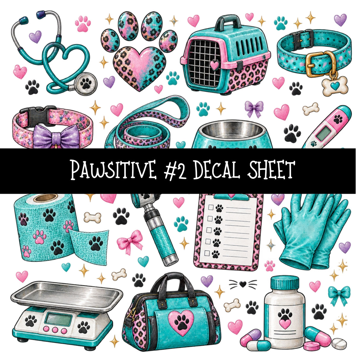 Pawsitive UV DTF Decal sheets 11 Designs available