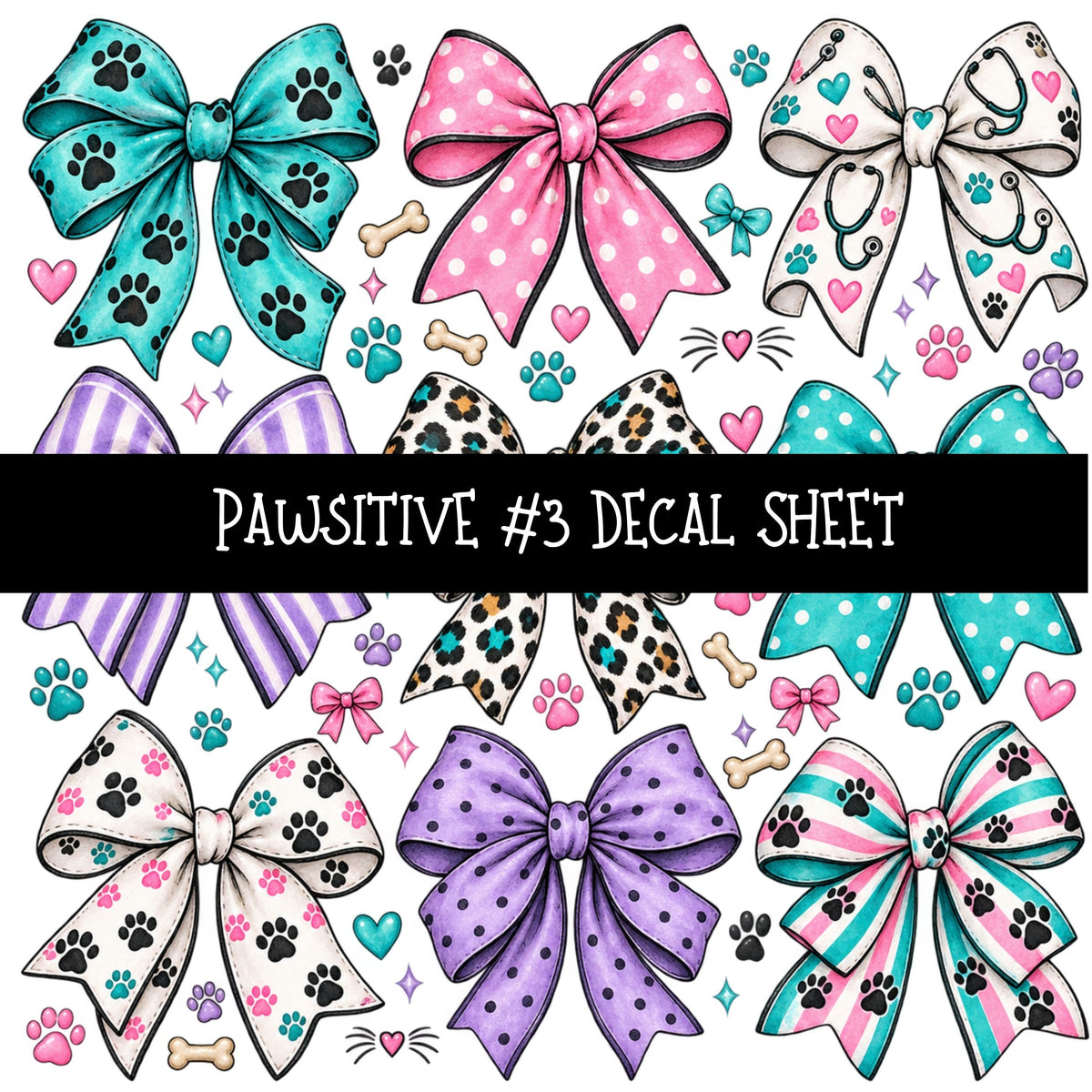 Pawsitive UV DTF Decal sheets 11 Designs available