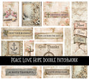 Peace Love Hope Doodle Patchwork Set