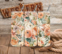 Peach Floral Vinyl Tumbler Wrap