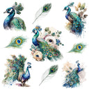 Peacock green UV DTF Decal Sheet 10x10