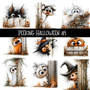 Peeking Halloween Torn Pages UV DTF Decal sheets 5 Designs available