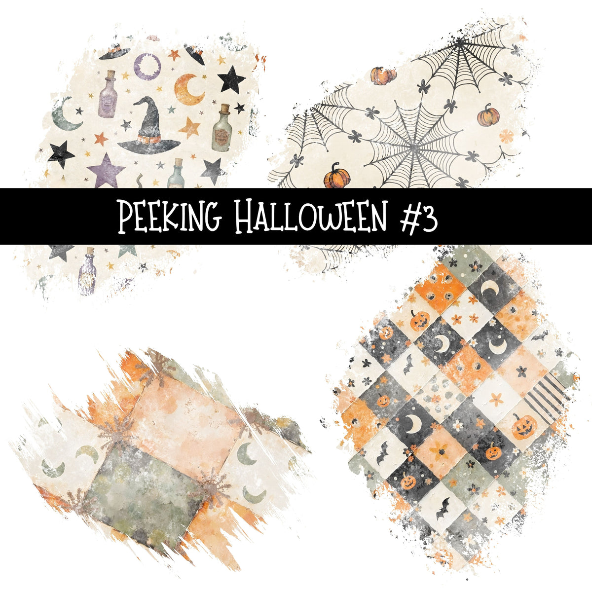 Peeking Halloween Torn Pages UV DTF Decal sheets 5 Designs available