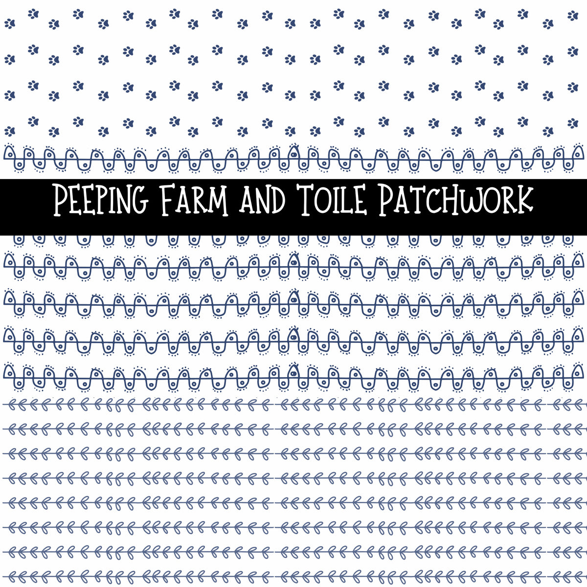 Peeping Farm and Toile Doodle Patchwork Set