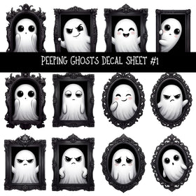 Peeping Ghosts UV DTF Decal sheets 2 Designs available