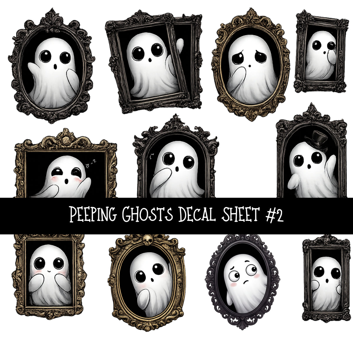 Peeping Ghosts UV DTF Decal sheets 2 Designs available