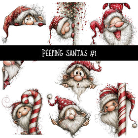Peeping Santas UV DTF Decal sheets 2 designs available