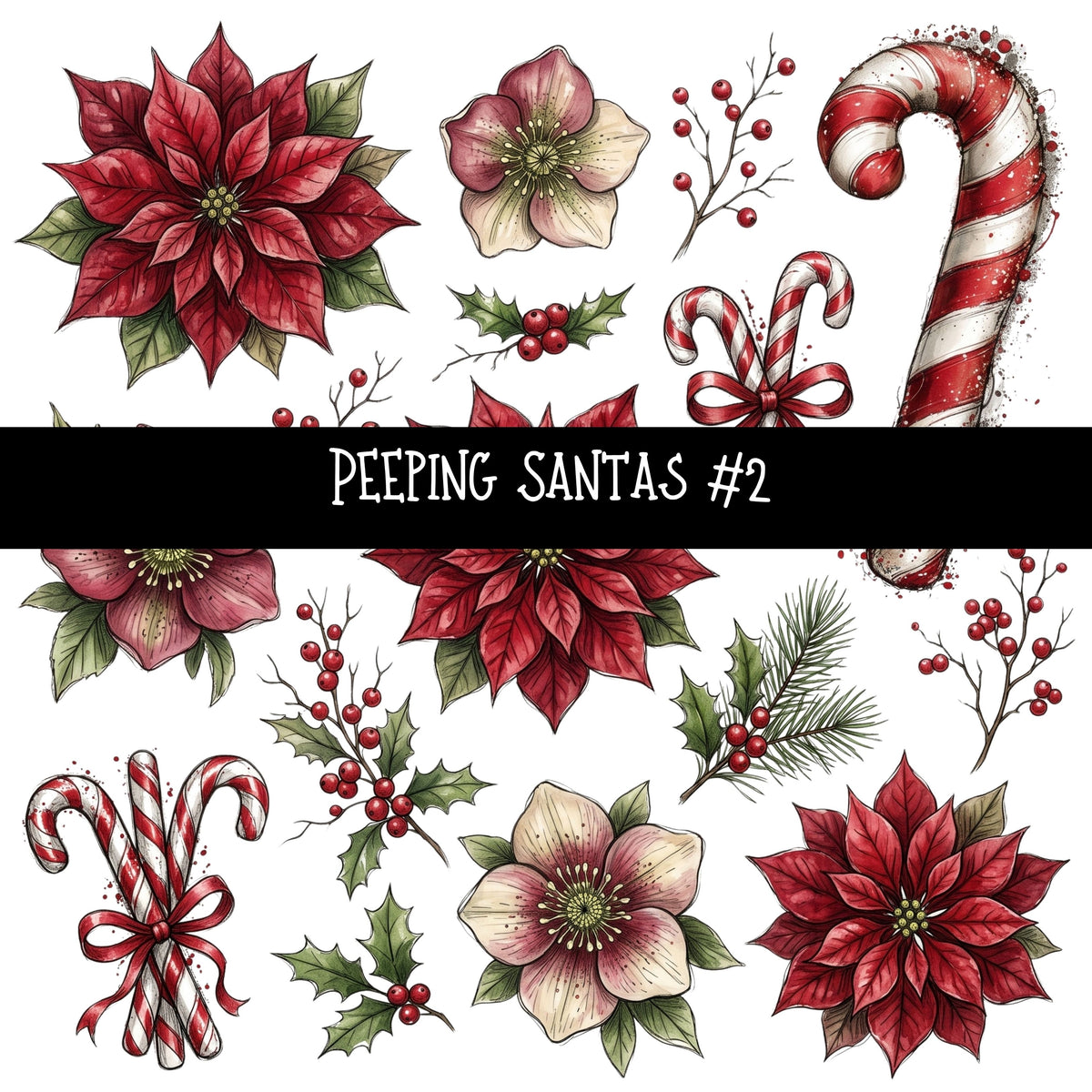 Peeping Santas UV DTF Decal sheets 2 designs available