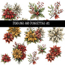 Penguins and Poinsettias UV DTF Decal sheets 2 Designs available