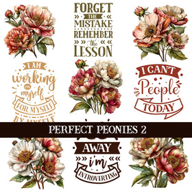 Perfect Peonies UV DTF Decal Sheets 3 Design sheets available