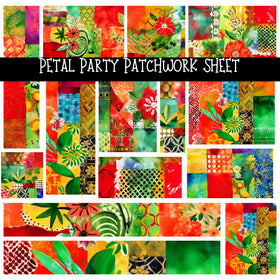 Petal Party Patchwork precut vinyl sheet available in 12x12 or 6x6 sizes