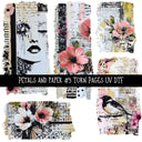 Petals and Paper Torn Pages UV DTF Decal sheets 5 designs available