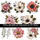 Petals and Paper Torn Pages UV DTF Decal sheets 5 designs available