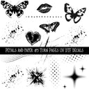 Petals and Paper Torn Pages UV DTF Decal sheets 5 designs available