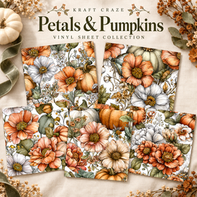 Petals and Pumpkins collection- 2 sizes vinyl sheets-10 designs available