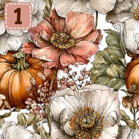 Petals and Pumpkins collection- 2 sizes vinyl sheets-10 designs available