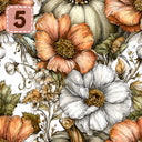 Petals and Pumpkins collection- 2 sizes vinyl sheets-10 designs available