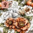 Petals and Pumpkins collection- 2 sizes vinyl sheets-10 designs available