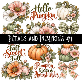 Petals and Pumpkins UV DTF Decal sheet 2 Designs