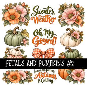 Petals and Pumpkins UV DTF Decal sheet 2 Designs
