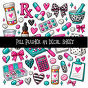 Pill Pusher UV DTF Decal sheets 11 Designs available
