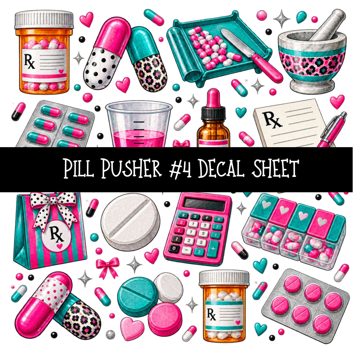 Pill Pusher UV DTF Decal sheets 11 Designs available