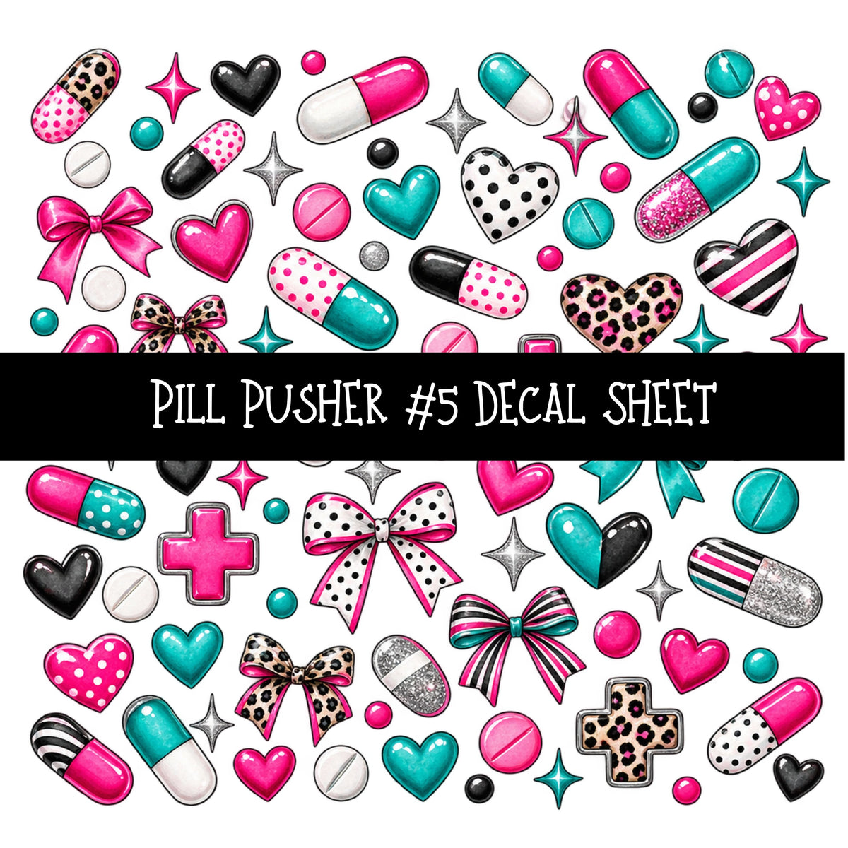 Pill Pusher UV DTF Decal sheets 11 Designs available