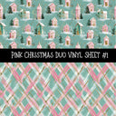 Pink Christmas Duo precut vinyl sheet- 2 coordinating patterns on one sheet3 sheet designs to choose from