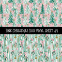 Pink Christmas Duo precut vinyl sheet- 2 coordinating patterns on one sheet3 sheet designs to choose from