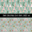 Pink Christmas Duo precut vinyl sheet- 2 coordinating patterns on one sheet3 sheet designs to choose from