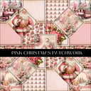 Pink Christmas Patchwork 12x12 vinyl sheet