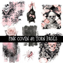 Pink Coven Torn Pages UV DTF Decal sheets 7 Designs available
