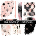Pink Coven Torn Pages UV DTF Decal sheets 7 Designs available