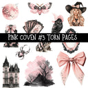 Pink Coven Torn Pages UV DTF Decal sheets 7 Designs available