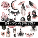 Pink Coven Torn Pages UV DTF Decal sheets 7 Designs available
