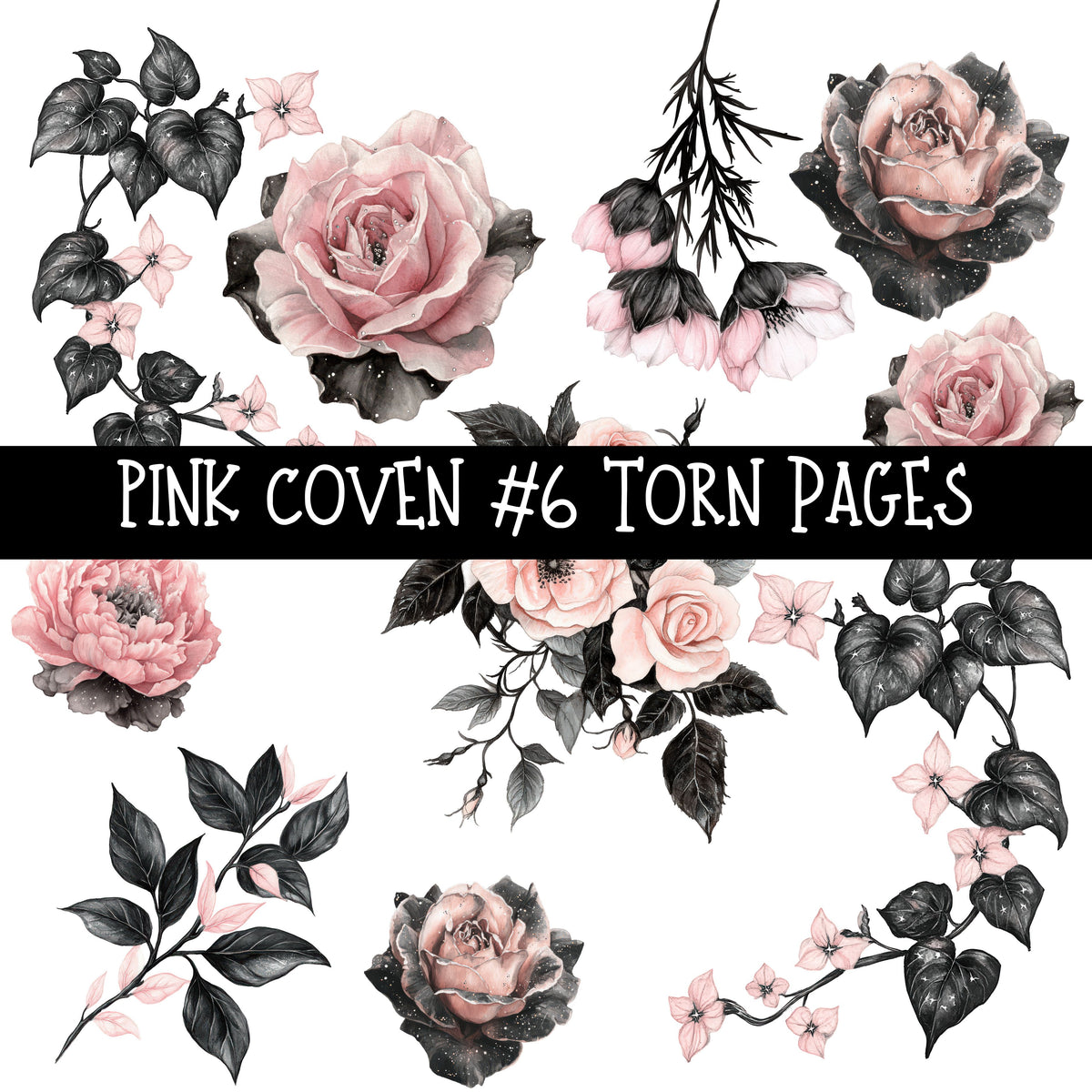 Pink Coven Torn Pages UV DTF Decal sheets 7 Designs available