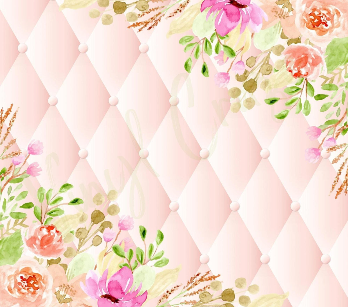 Watercolor Pink Floral Tufted Wrap
