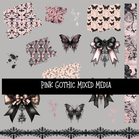 Pink Gothic Mixed Media - UV DTF Decal sheet
