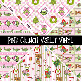 Pink Grinch precut Vsplit 12x12 vinyl sheet